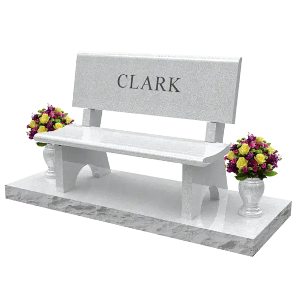 a photo of marble granite Memorial Benches created by Mattos Monuments in San Francisco Bay area Hayward, California