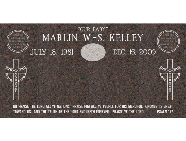 MMFC-01 Companion Flat Granite Marble Burial Markers multi-person double gravesites from Mattos Monuments