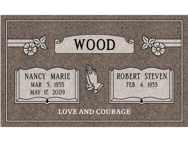 Graphic of Flat Companion Gravestone Marker design