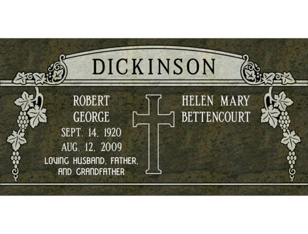 Graphic of Flat Companion Gravestone Marker design