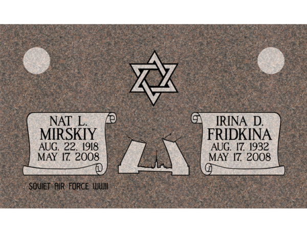 Graphic of Flat Companion Gravestone Marker design