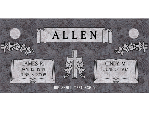 Graphic of Flat Companion Gravestone Marker design