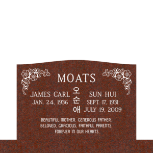 MMSC-02 Slant Companion Double Gravestone Headstone Marker in northern California Bay Area Hayward