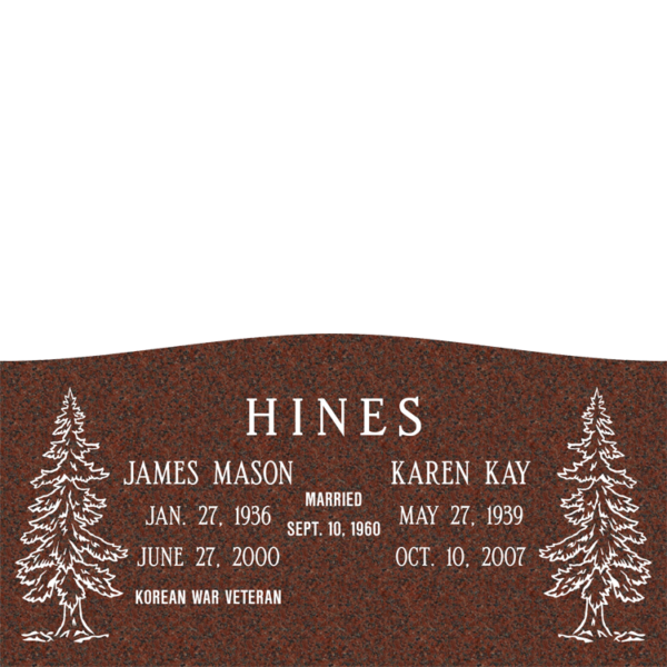 MMSC-04 Slant Companion Double Gravestone Headstone Marker in northern California Bay Area Hayward