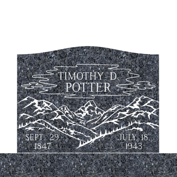 MMSS-01 graphic of a slant single gravestone marker from Mattos Memorials in Hayward California