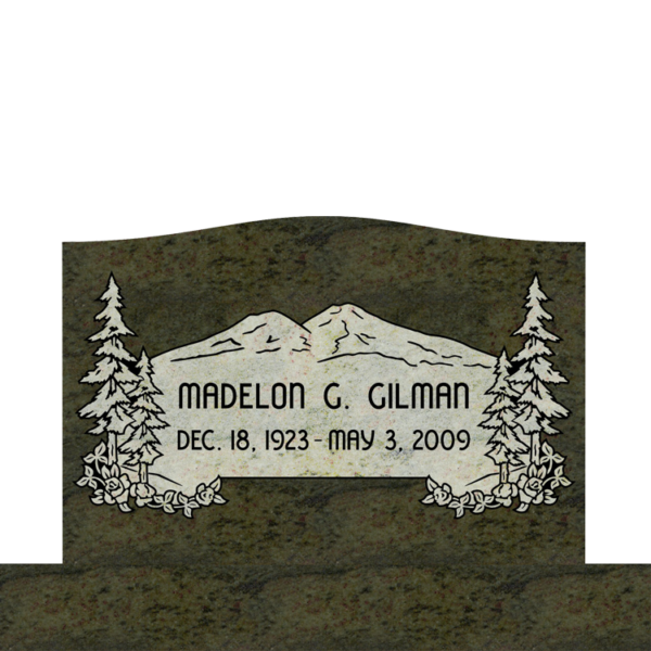 MMSS-02 graphic of a slant single gravestone marker from Mattos Memorials in Hayward California