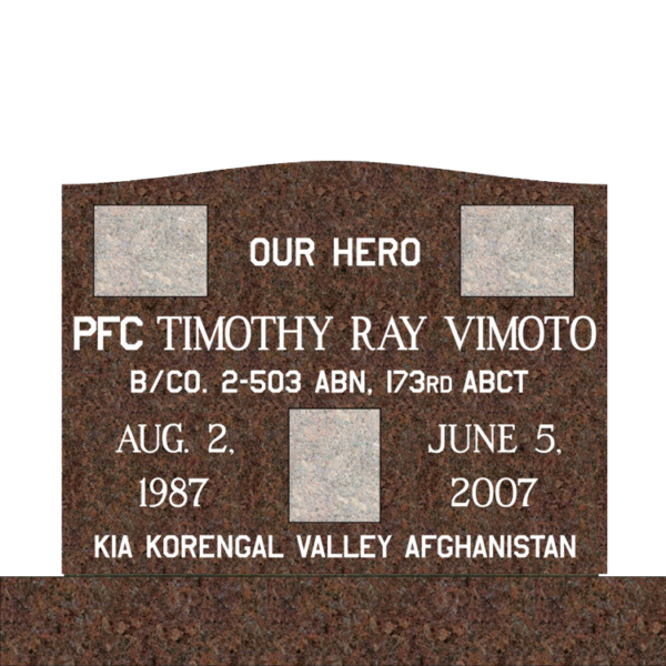 MMSS-03 graphic of a slant single gravestone marker from Mattos Memorials in Hayward California