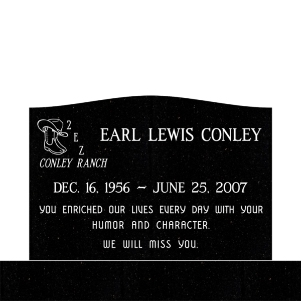 MMSS-05 graphic of a slant single gravestone marker from Mattos Memorials in Hayward California