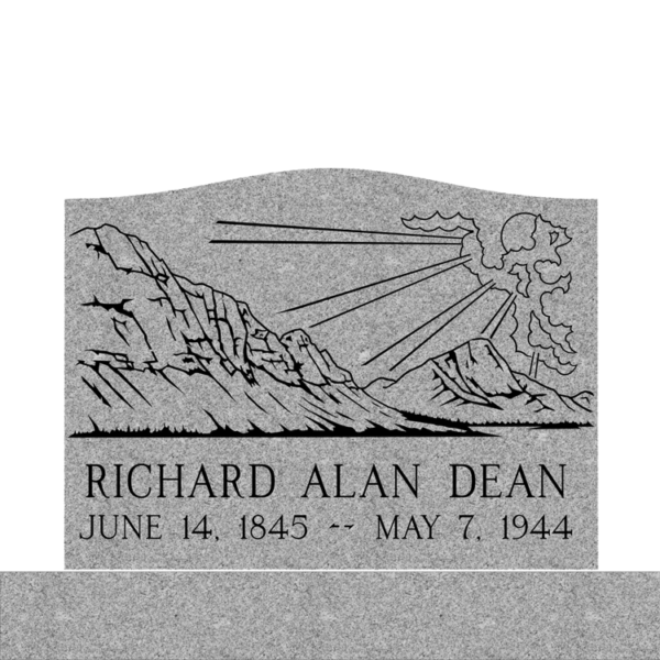 MMSS-06 graphic of a slant single gravestone marker from Mattos Memorials in Hayward California