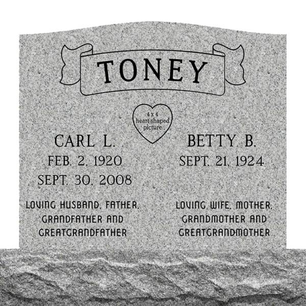 MMUC-07 upright companion gravestone marker design from Mattos Memorials in Hayward California