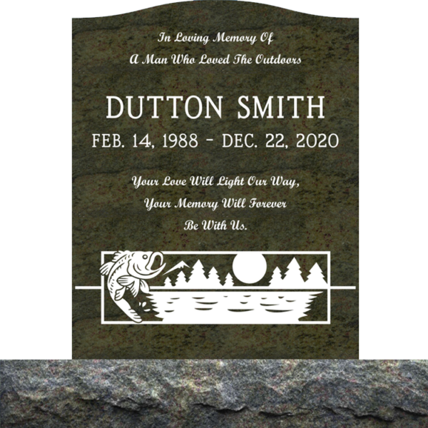 MMUSS-10 graphic of an upright single gravestone marker from Mattos Memorials in Hayward California