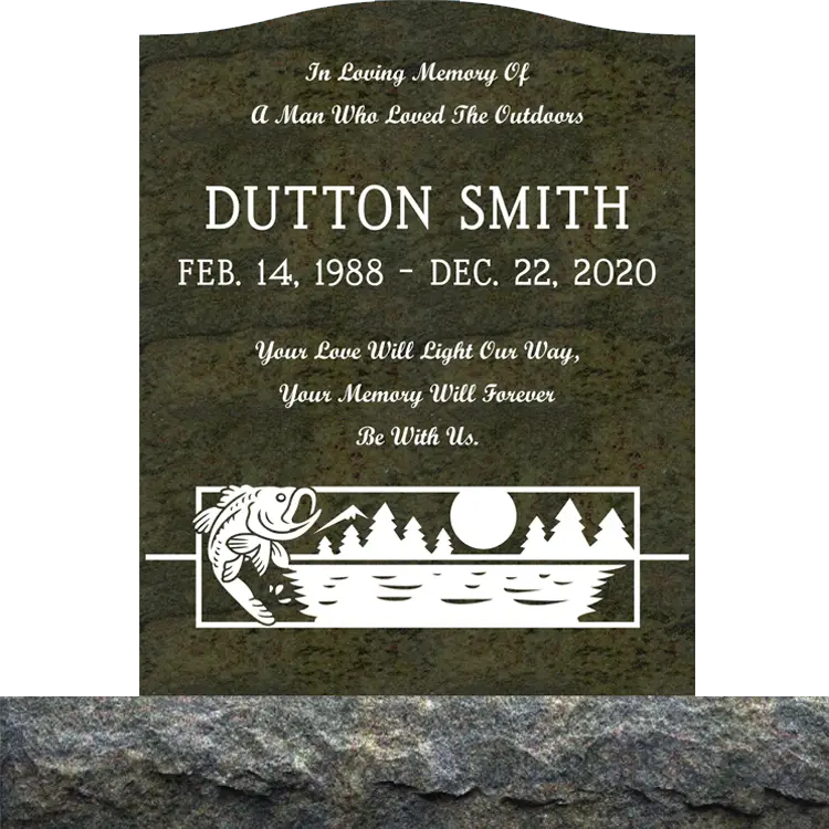 MMUSS-10 graphic of an upright single gravestone marker from Mattos Memorials in Hayward California