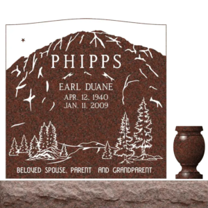 MMUS-11 graphic of an upright single gravestone marker from Mattos Memorials in Hayward California