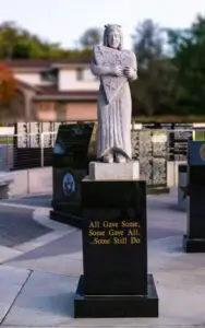 Statue of angelic girl at the Castro Valley Veterans Memorial in California