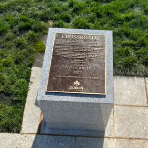 photo of Crossroads Memorial bronze monument in Dublin California