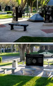 Memorial Benches. Alameda County Supervisors Memorial and Peacemakers & Firefighters Monument