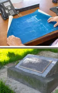 Photo of before and after of designing a monument