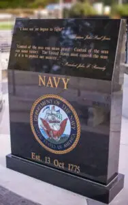 Navy Memorial Monument at the Castro Valley Veterans Memorial in California