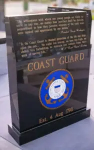 Coast Guard Memorial Monument at the Castro Valley Veterans Memorial in California