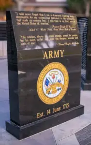 Army Memorial Monument at the Castro Valley Veterans Memorial in California
