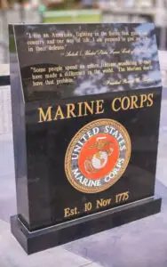 Marine Corps Memorial Monument at the Castro Valley Veterans Memorial in California