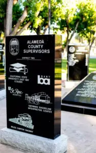 Alameda County California District 2 Supervisors Memorial Upright Monument