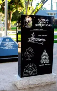 Alameda County California District 3 Supervisors Memorial Upright Monument