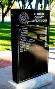 Alameda County California District 4 Supervisors Memorial Upright Monument