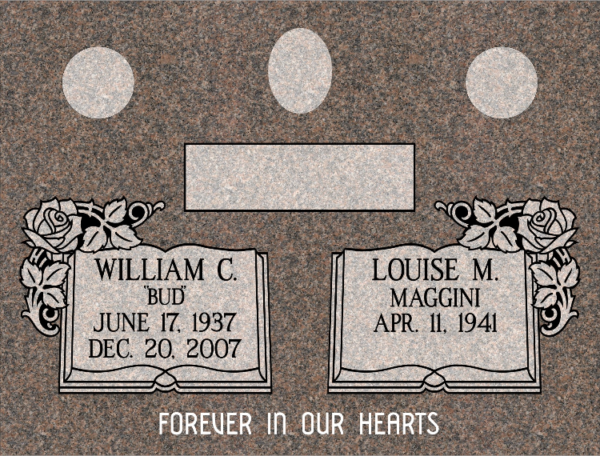 MMFC-114 Companion Flat Granite Marble Burial Markers multi-person double gravesites from Mattos Monuments