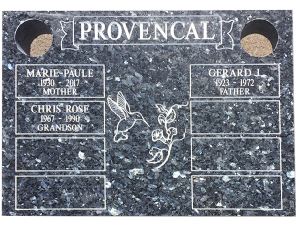 MMFC-141 Companion Flat Granite Marble Burial Markers multi-person double gravesites from Mattos Monuments