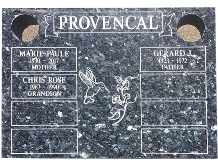MMFC-141 Companion Flat Granite Marble Burial Markers multi-person double gravesites from Mattos Monuments