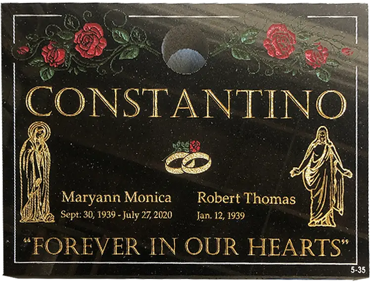 MMFC-142 Companion Flat Granite Marble Burial Markers multi-person double gravesites from Mattos Monuments