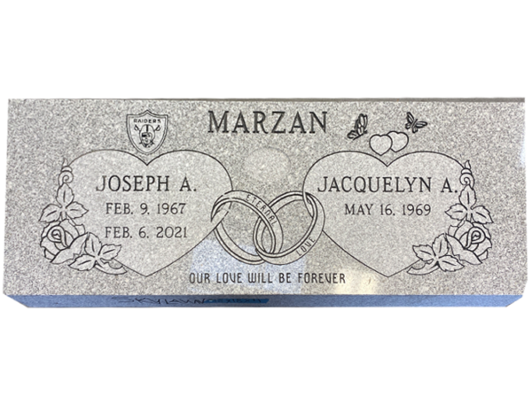 MMFC-147 Companion Flat Granite Marble Burial Markers multi-person double gravesites from Mattos Monuments