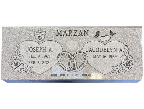 MMFC-147 Companion Flat Granite Marble Burial Markers multi-person double gravesites from Mattos Monuments