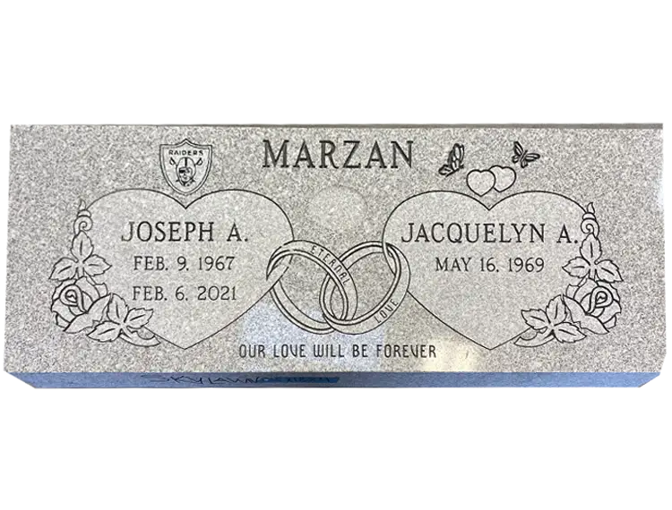 MMFC-147 Companion Flat Granite Marble Burial Markers multi-person double gravesites from Mattos Monuments