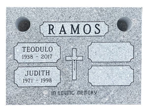 MMFC-149 Companion Flat Granite Marble Burial Markers multi-person double gravesites from Mattos Monuments