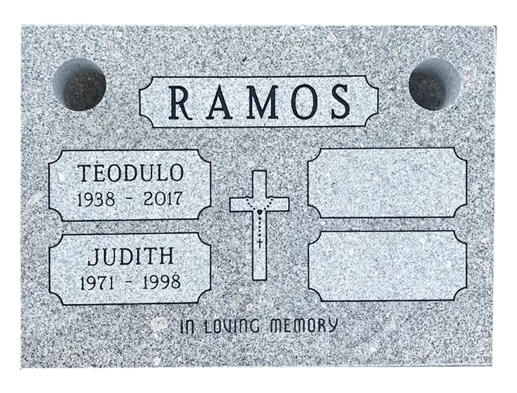 MMFC-149 Companion Flat Granite Marble Burial Markers multi-person double gravesites from Mattos Monuments