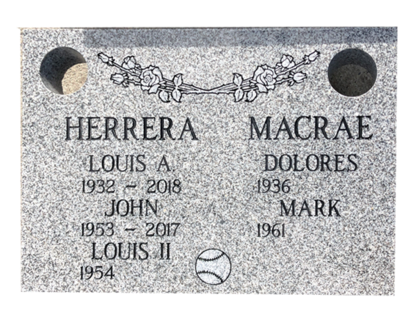MMFC-152 Companion Flat Granite Marble Burial Markers multi-person double gravesites from Mattos Monuments