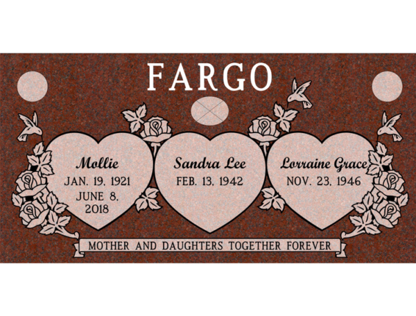 MMFC-166 Companion Flat Granite Marble Burial Markers multi-person double gravesites from Mattos Monuments