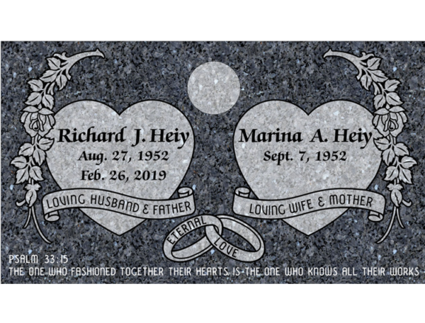 MMFC-169 Companion Flat Granite Marble Burial Markers multi-person double gravesites from Mattos Monuments