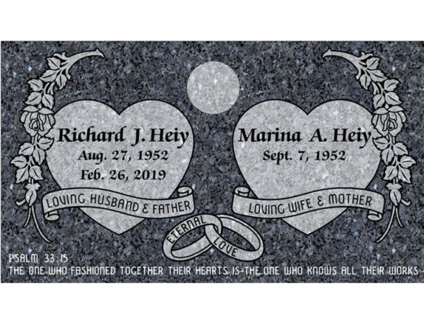 MMFC-169 Companion Flat Granite Marble Burial Markers multi-person double gravesites from Mattos Monuments