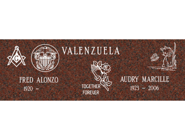 MMFC-31 Companion Flat Granite Marble Burial Markers multi-person double gravesites from Mattos Monuments