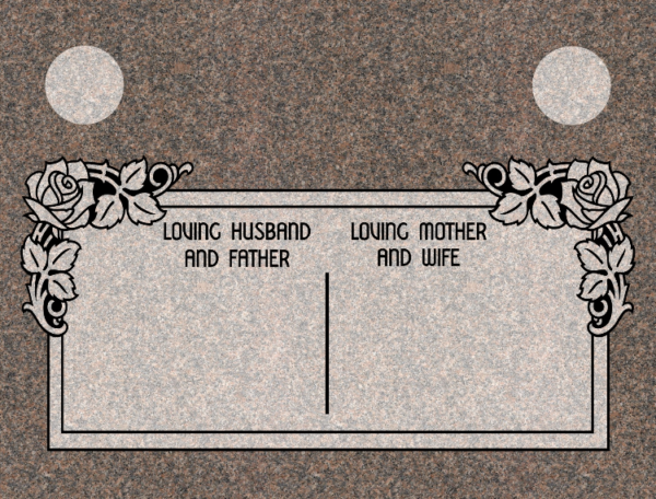 MMFC-97 Companion Flat Granite Marble Burial Markers multi-person double gravesites from Mattos Monuments