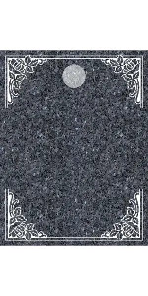 MMFL-53 Graphic of Flat Ledger Gravestone Marker design from Mattos Monuments in Hayward California.