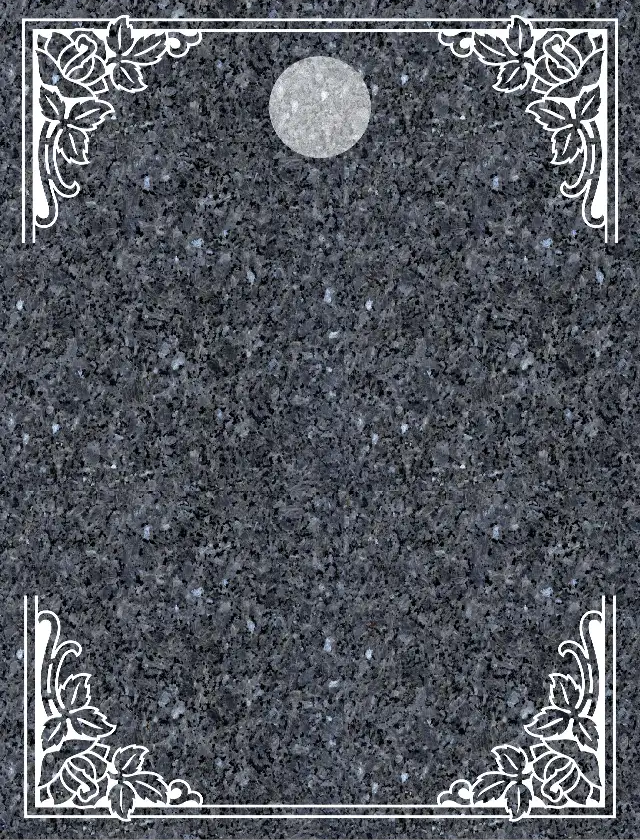 MMFL-53 Graphic of Flat Ledger Gravestone Marker design from Mattos Monuments in Hayward California.