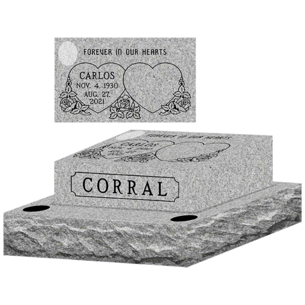 MMPC-01 Graphic of Pillow Gravestone Marker design from Mattos Monuments in Hayward California