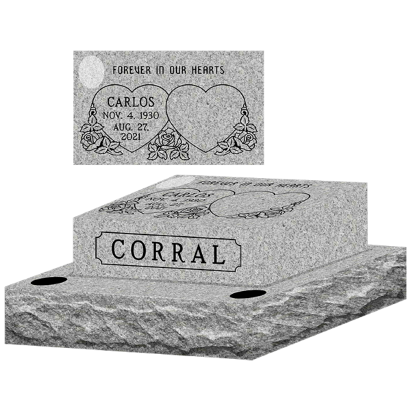 MMPC-01 Graphic of Pillow Gravestone Marker design from Mattos Monuments in Hayward California