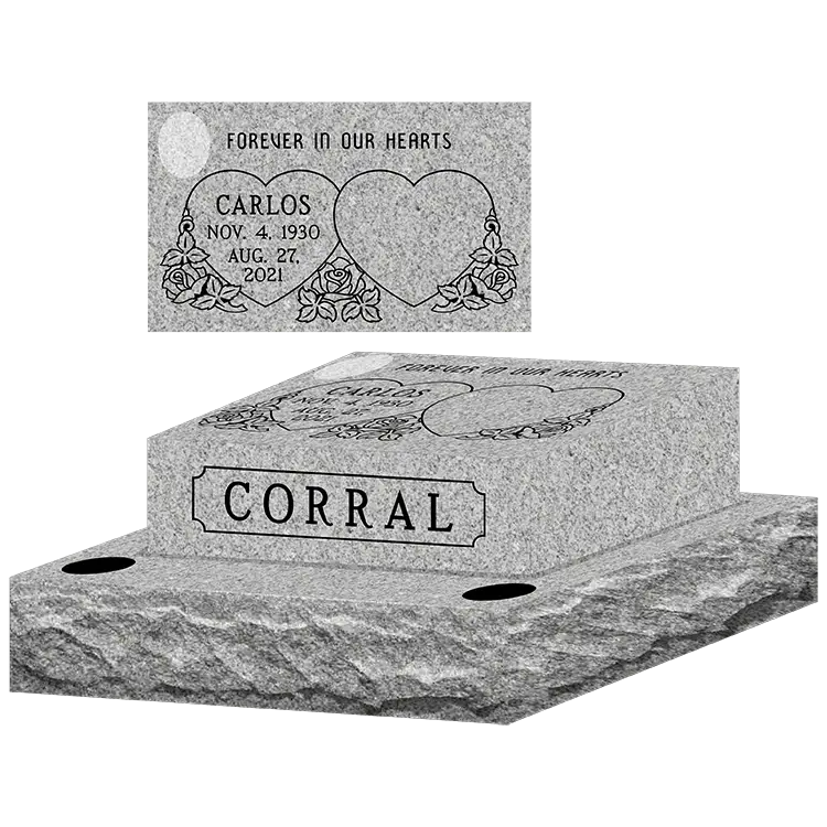 MMPC-01 Graphic of Pillow Gravestone Marker design from Mattos Monuments in Hayward California