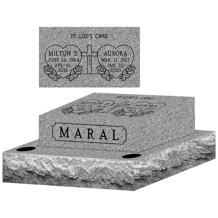 MMPC-02 Graphic of Pillow Gravestone Marker design from Mattos Monuments in Hayward California