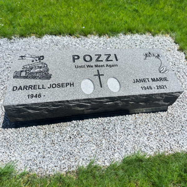 MMPC-05 Pillow Memorials, Headstones, Grave Markers for 2 people.